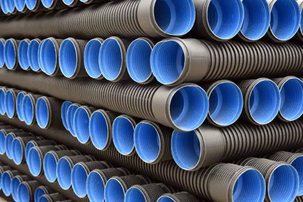 ống nhựa gân xoắn HDPE 2 lớp D300mm ống đen được sắp xếp ngay ngắn